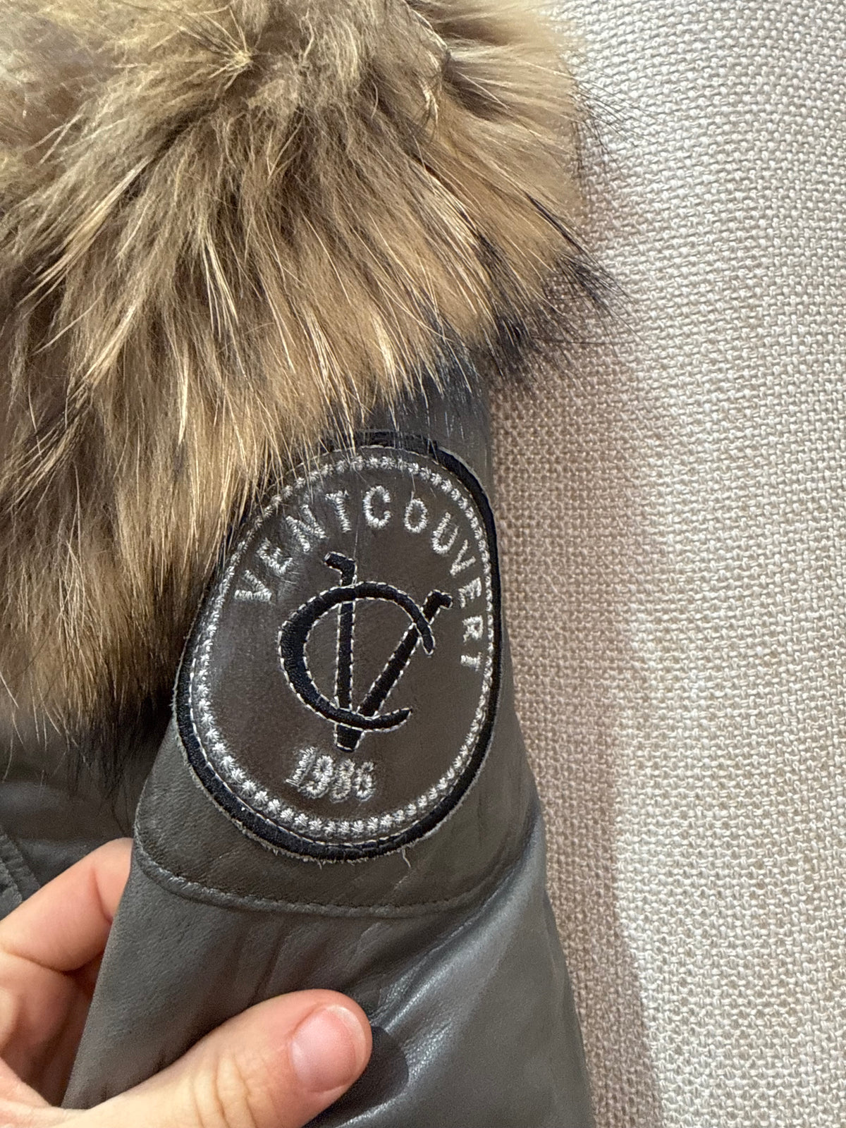 Manteau en cuir ventcouvert T.38