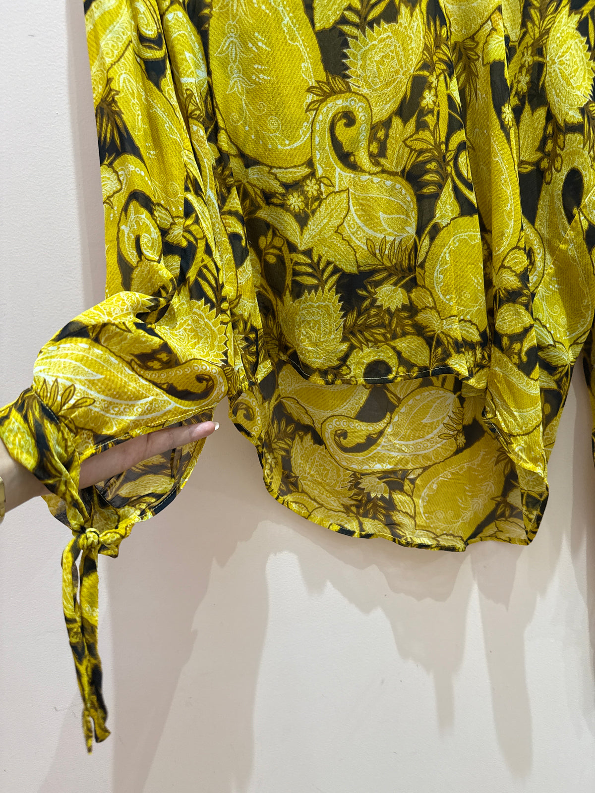 Blouse manches longues IKKS jaune et noir T.42