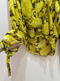 Blouse manches longues IKKS jaune et noir T.42