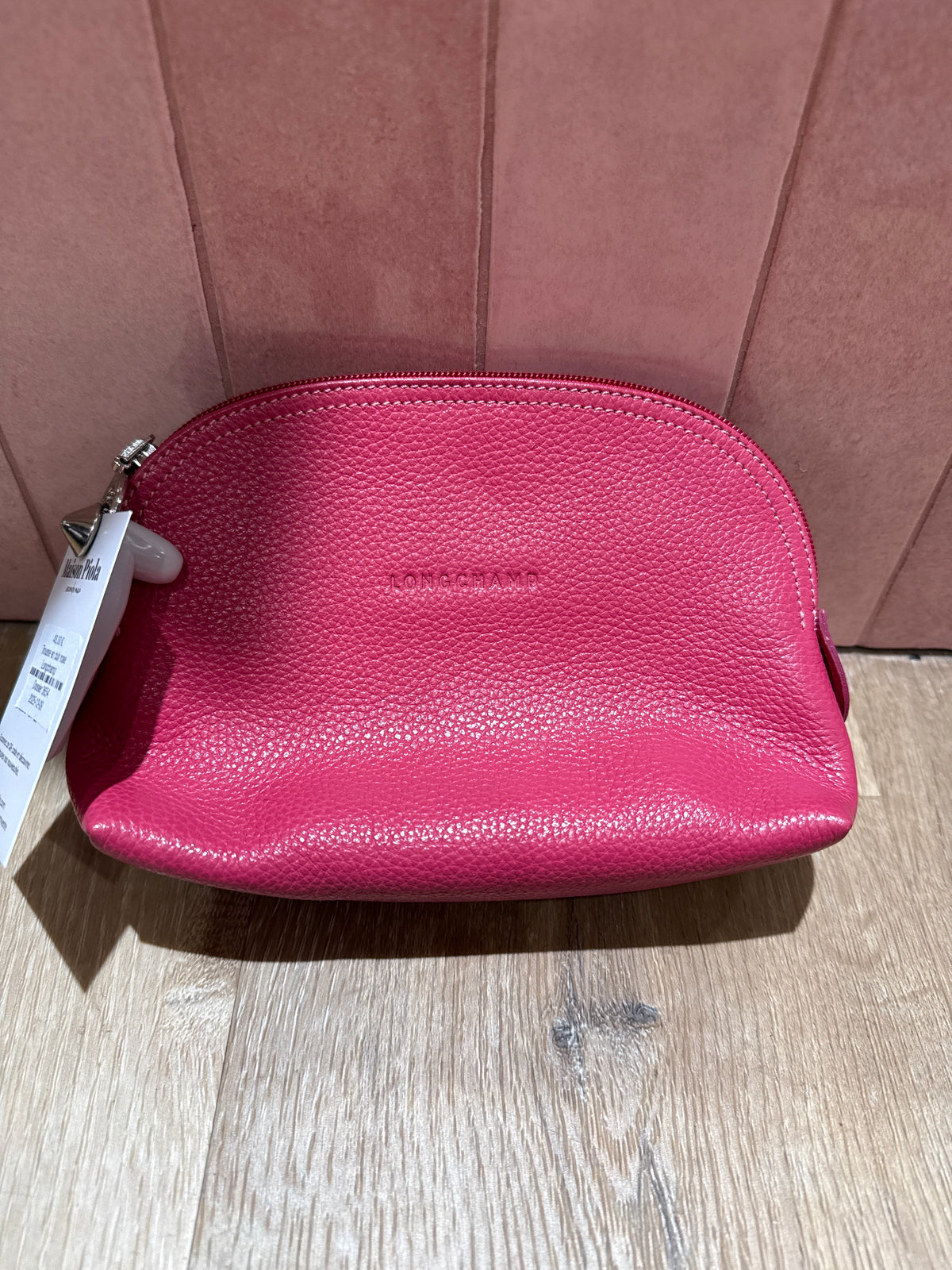Trousse en cuir rose Longchamp