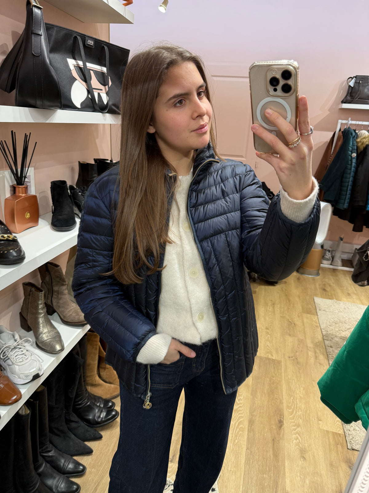Veste doudoune bleu Sportalm plume T.L