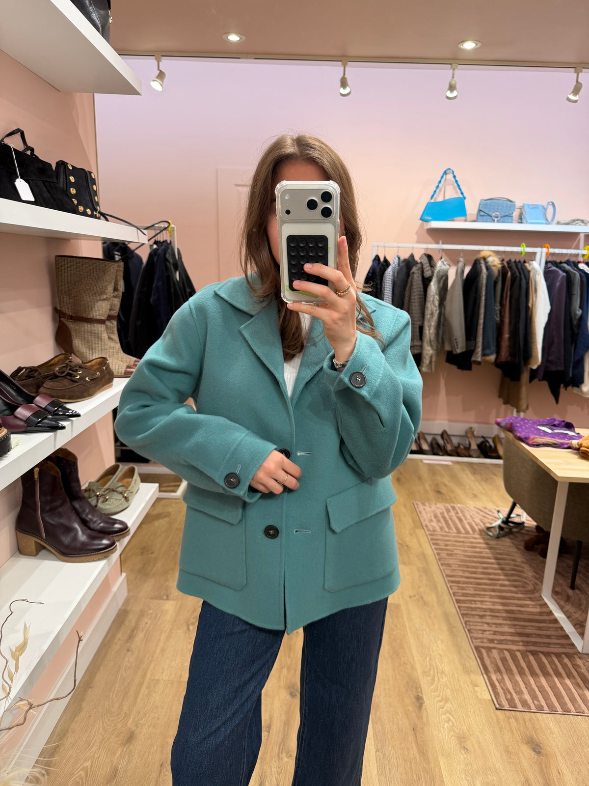 Manteau vert en laine - Max Mara - T.L 04/09