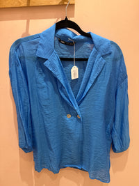 Chemise bleu roi transparente Zara