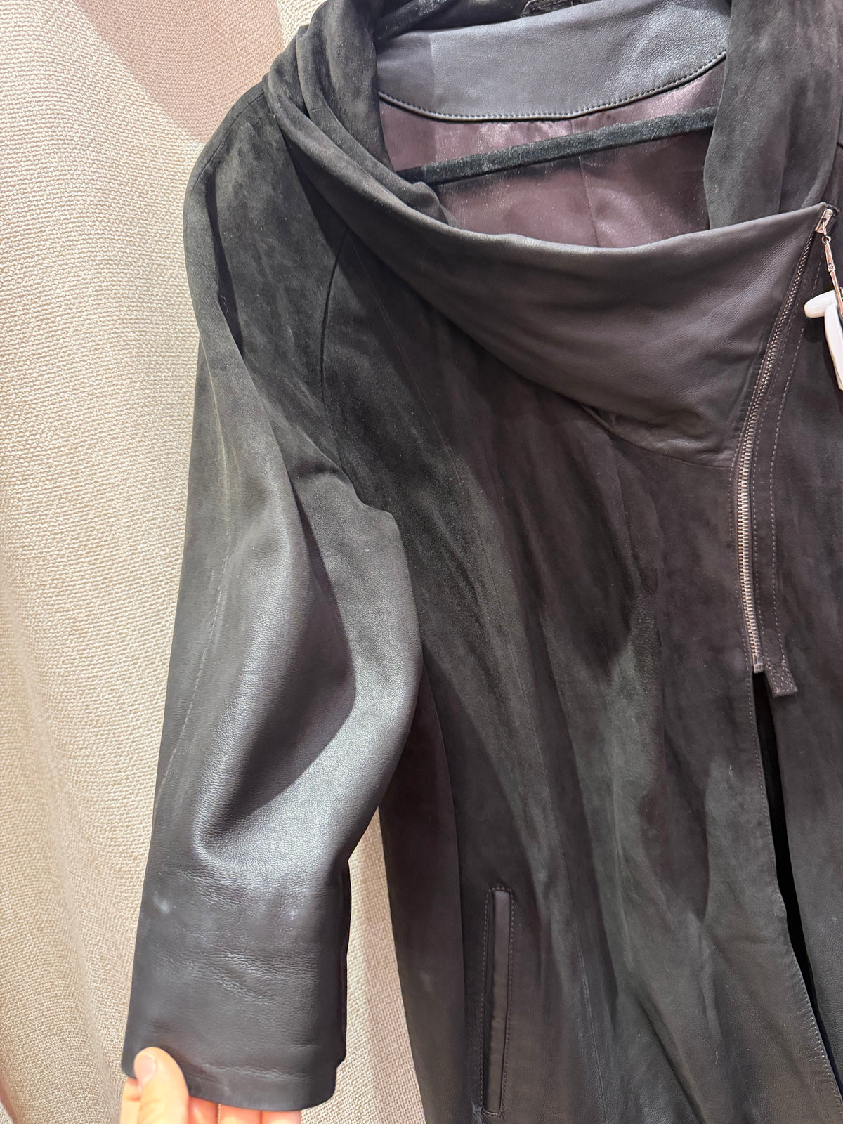 Viva Dolce Vita veste longue en daim et cuir T.XL 28/09