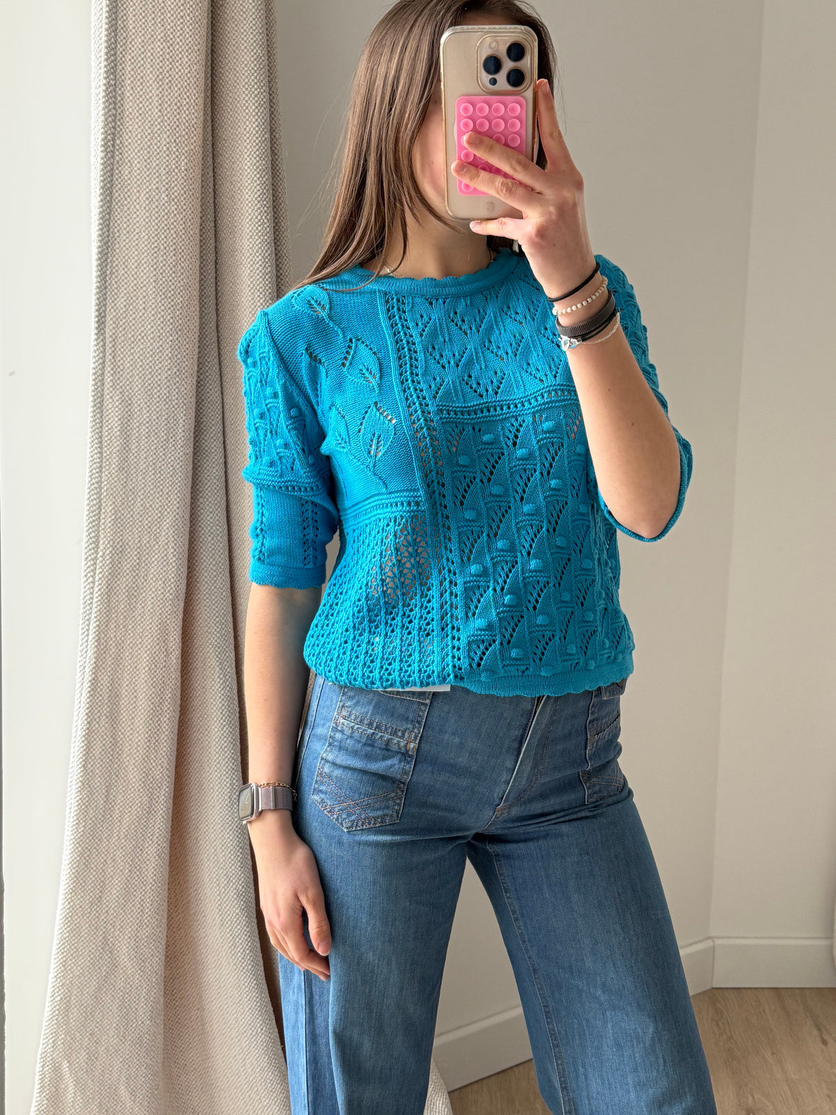 Flirt pull bleu manches 3/4 T.L