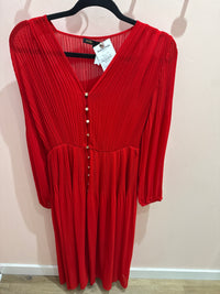 Robe longue plissée - Maje rouge, T.38