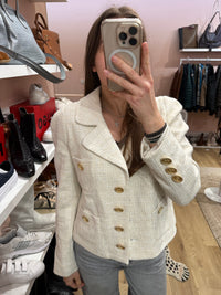 Veste tweed blanche boutons or Weill T.M