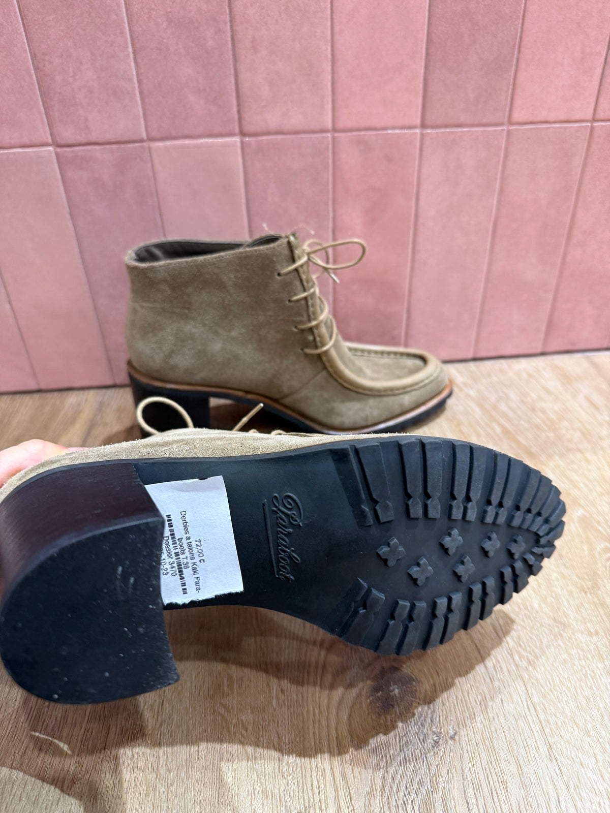 Derbies à talons Kaki Paraboots T.38