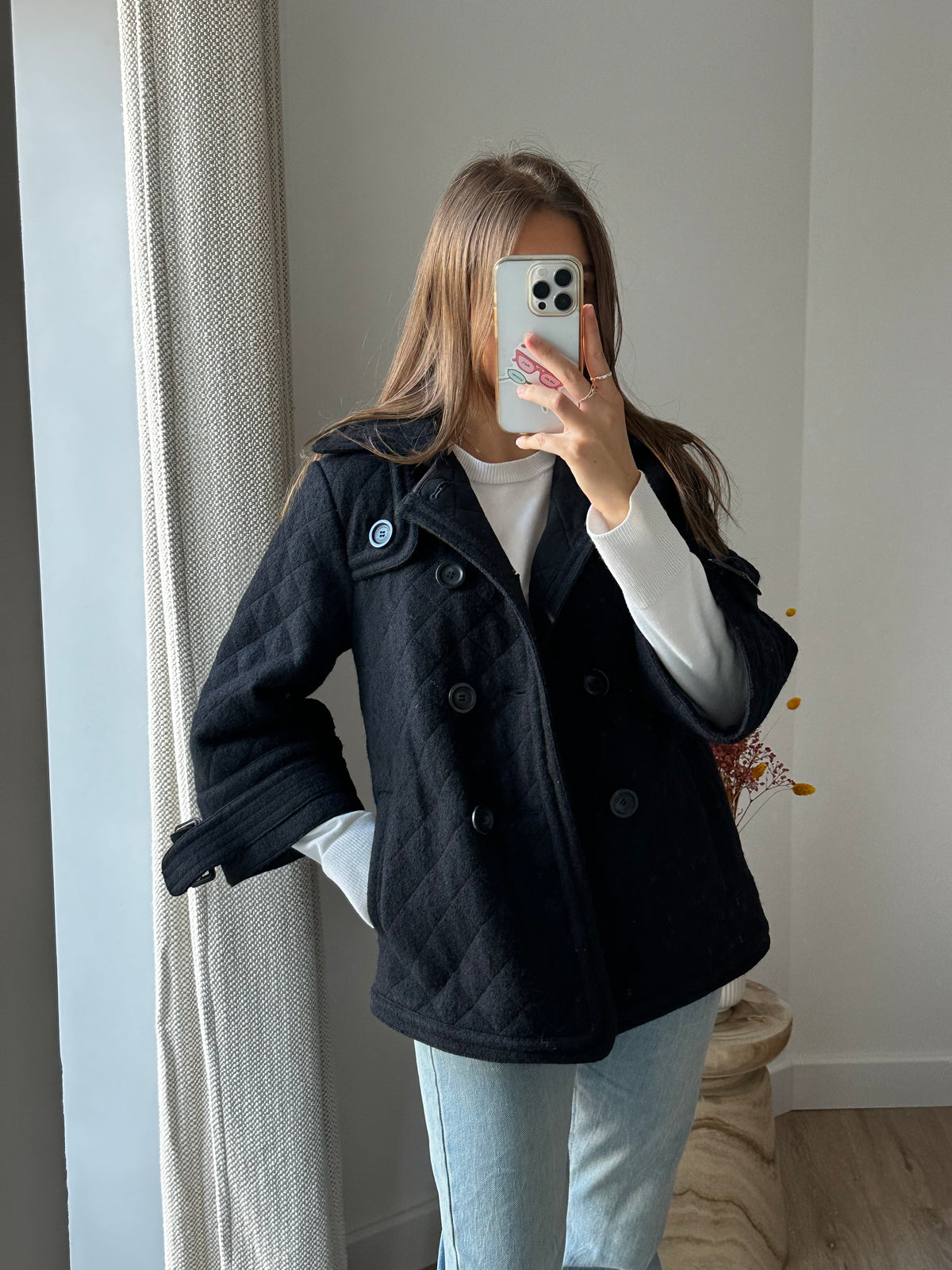 Veste noire burberry T.40 laine