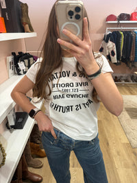 T-shirt blanc zadig & volatire inscription noir T.XS art is