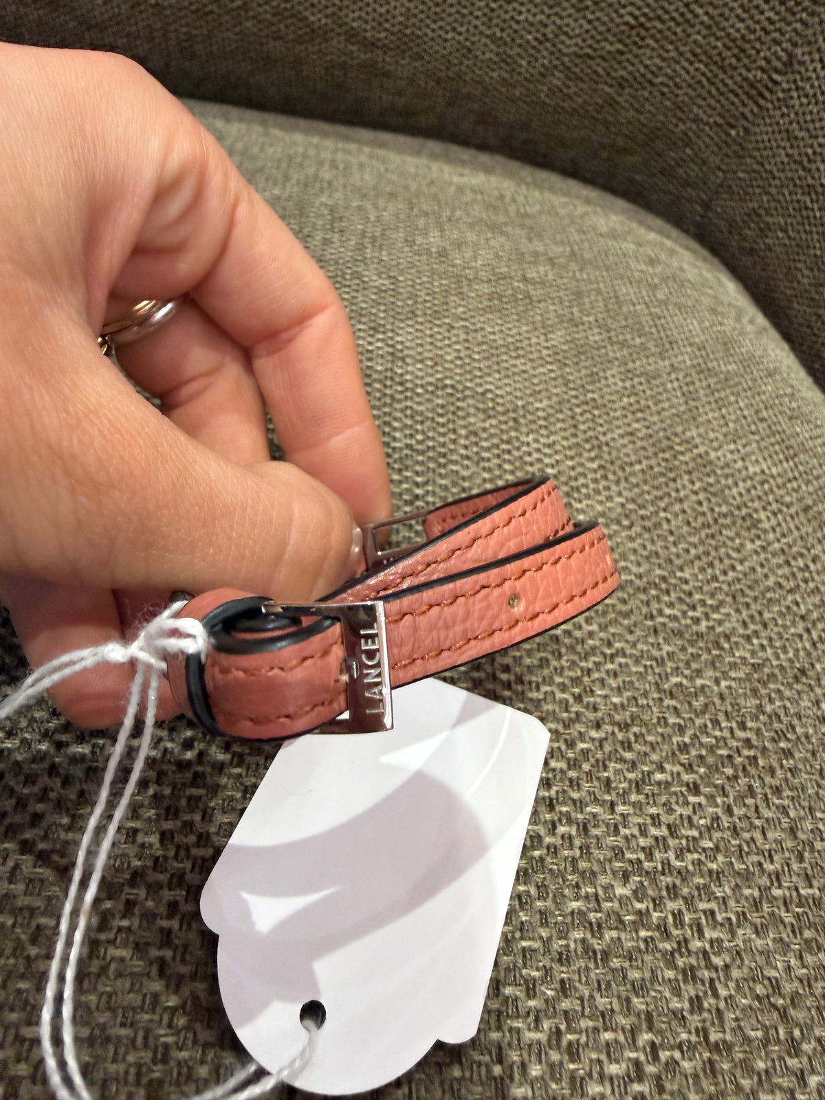 Bracelet en cuir rose lancel 13/06