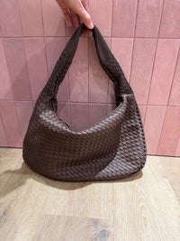 Sac cabas marron glacé tressé 10/10