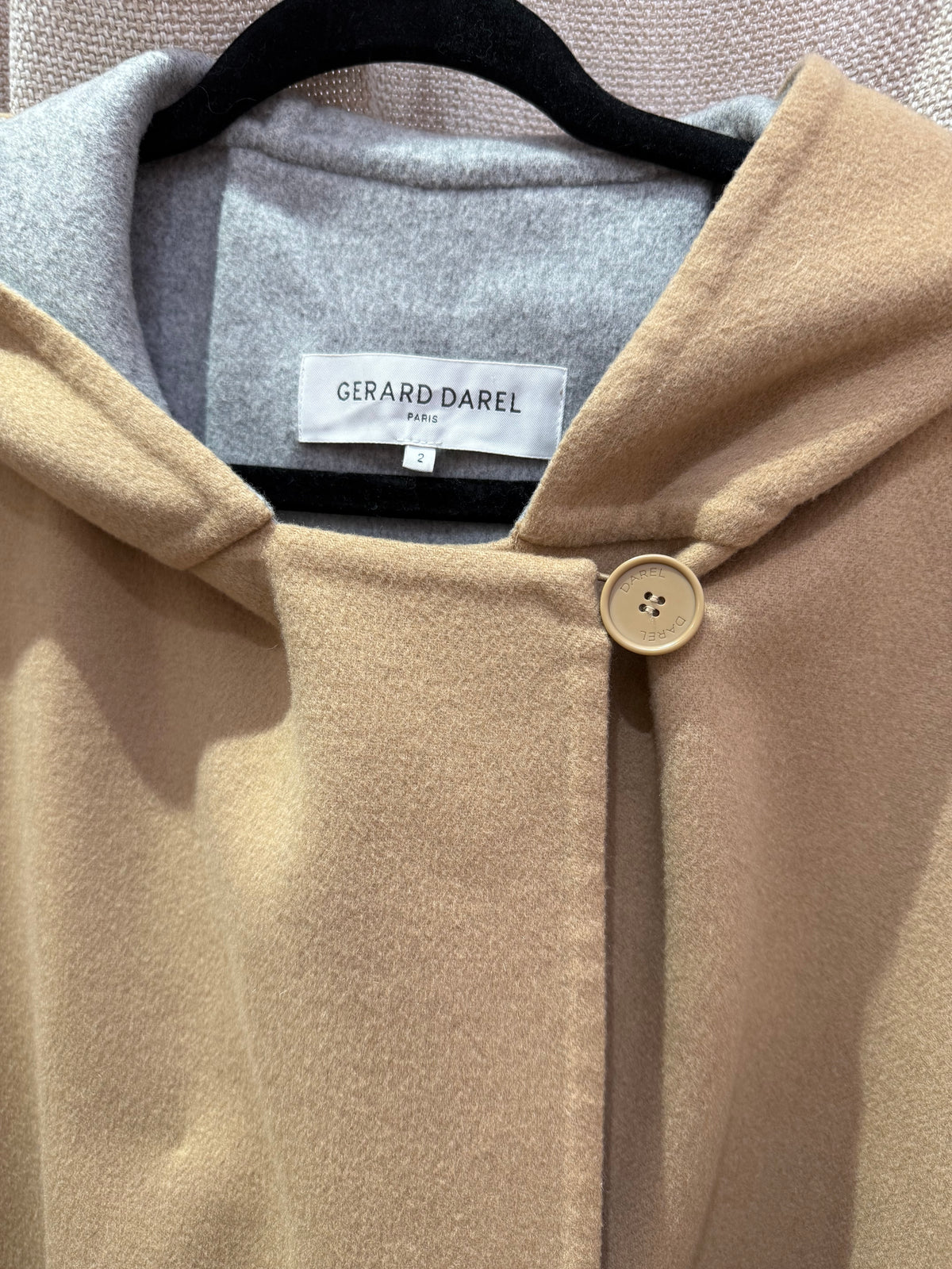 Manteau beige et gris Gérard Darel en laine T.M/L