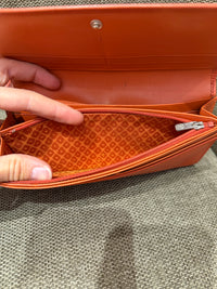 Porte-feuille Longchamp orange en cuir