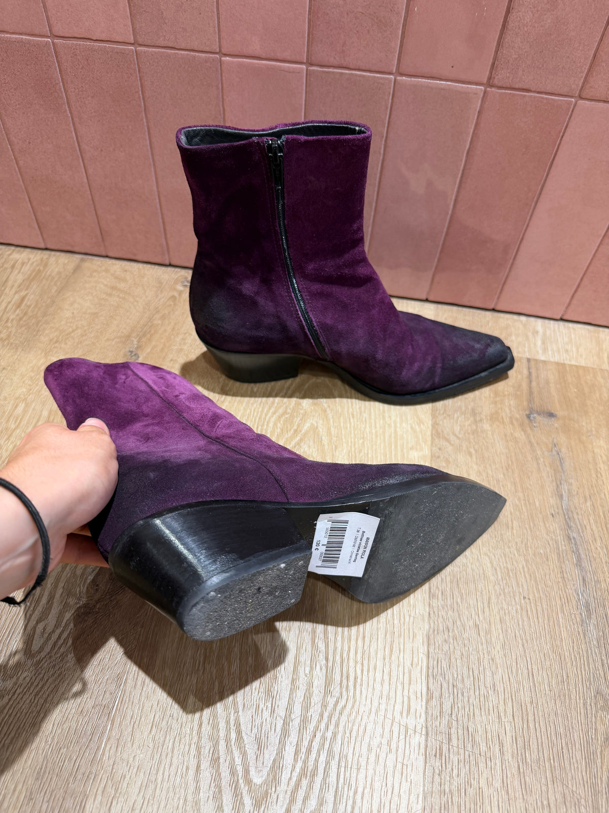 Bottines violettes fru.it Santiag T.38 28/08