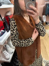 Veste sans manches vraie fourrure lapin diega T.M