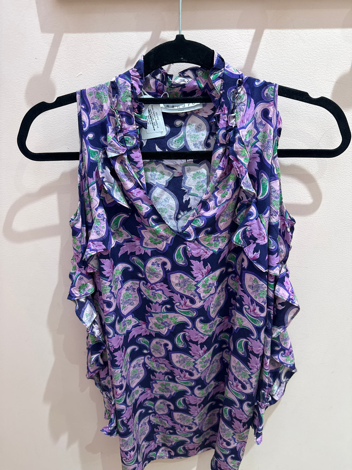 Robe Sandro violette et verte T.S/M