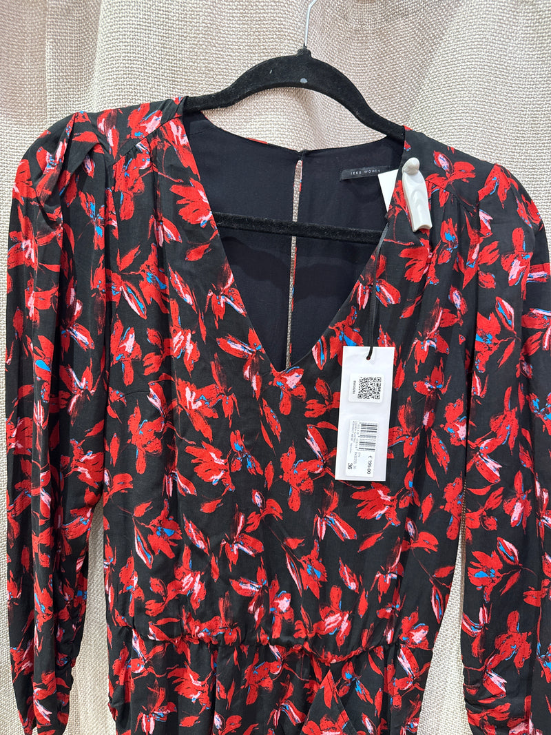 Robe noire et rouge moulante IKKS - T.36