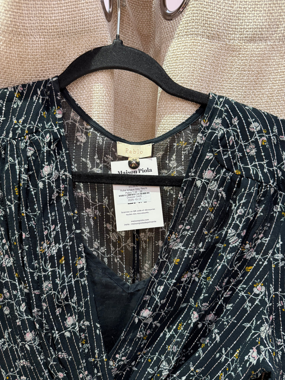 Robe longue bleu fleurs Pablo T.38