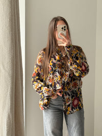 Antik Batik Marron jaune et verte T.L - Blouse