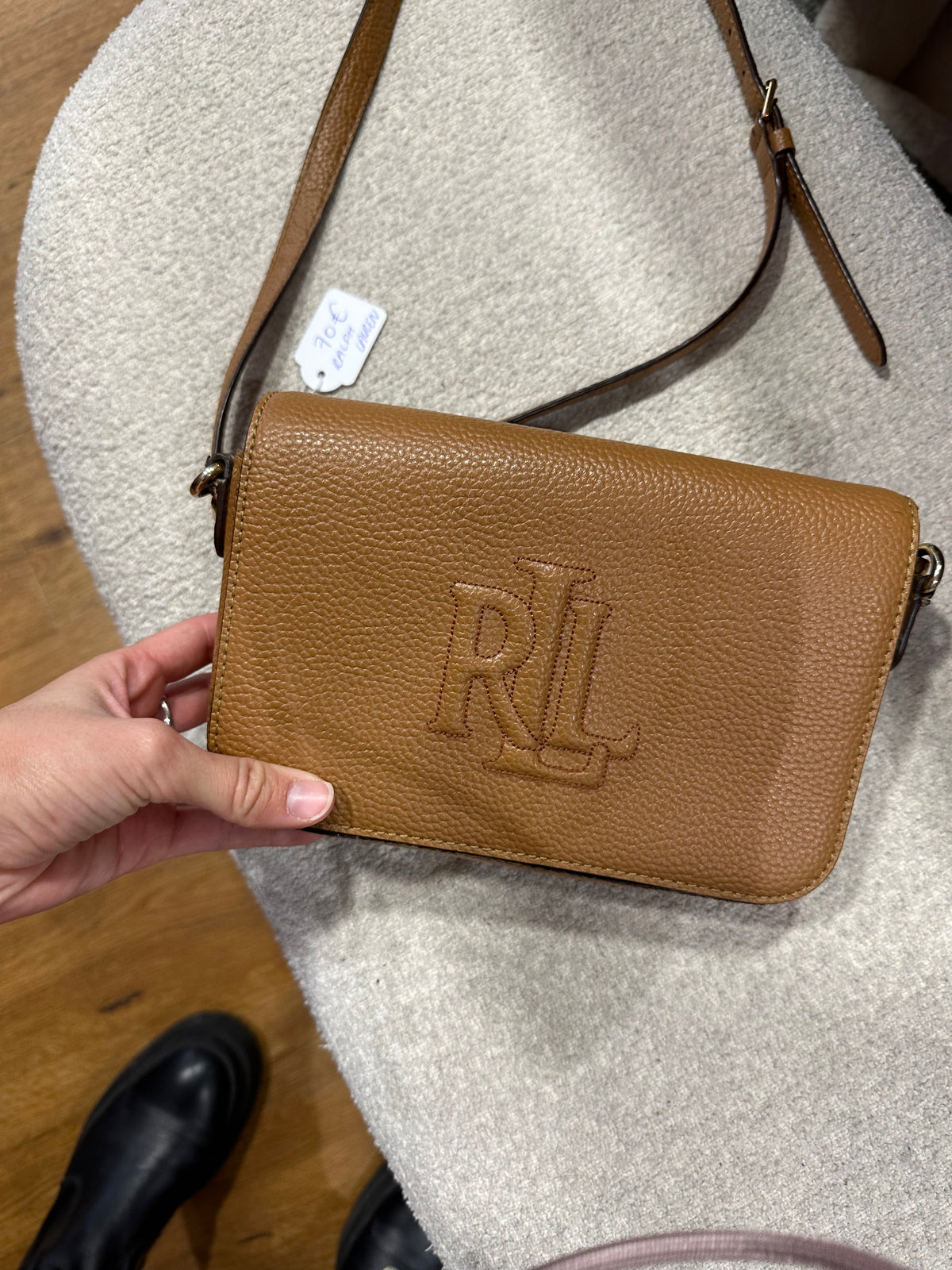 Sac Ralph Lauren cuir camel