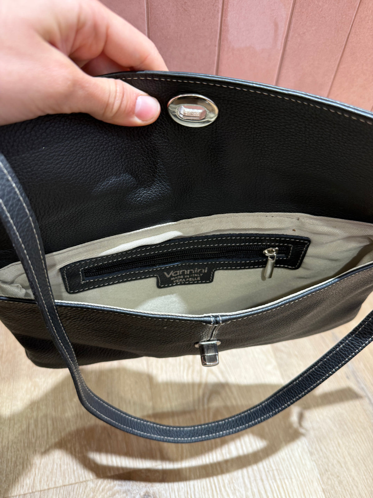 Sac noir cuir Vannini