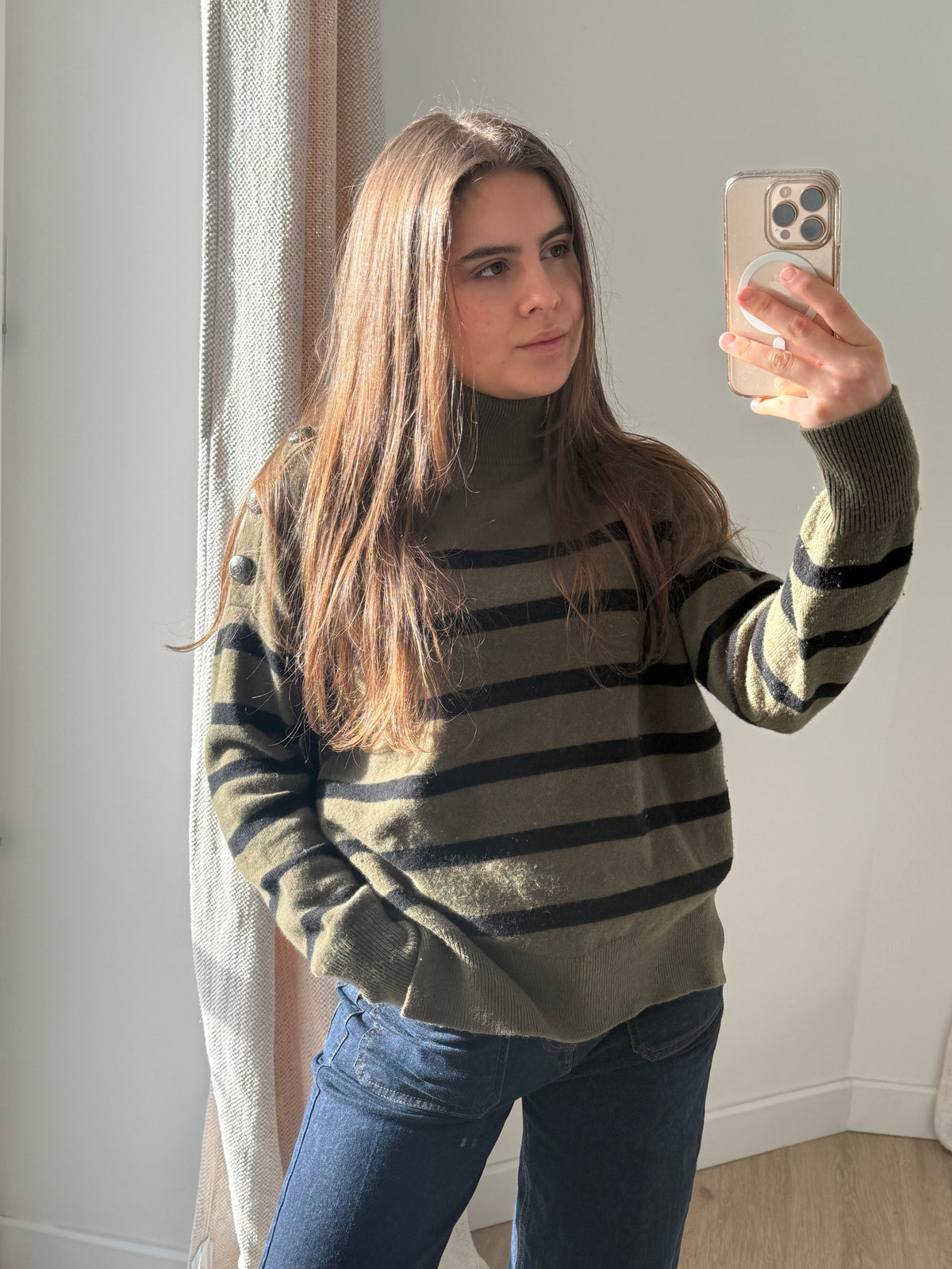 Pull ikks Vert et noir (rayures) T.M