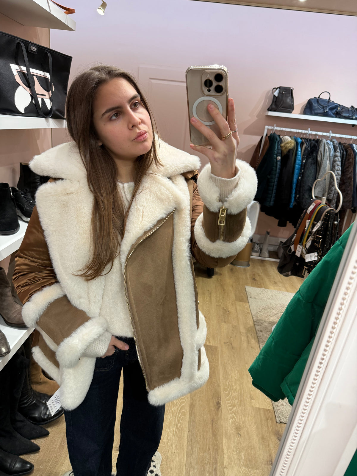 Doudoune marron et blanc Weill T.36/38