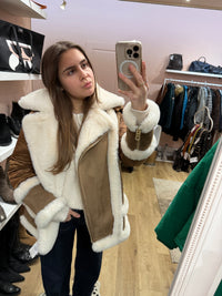 Doudoune marron et blanc Weill T.36/38