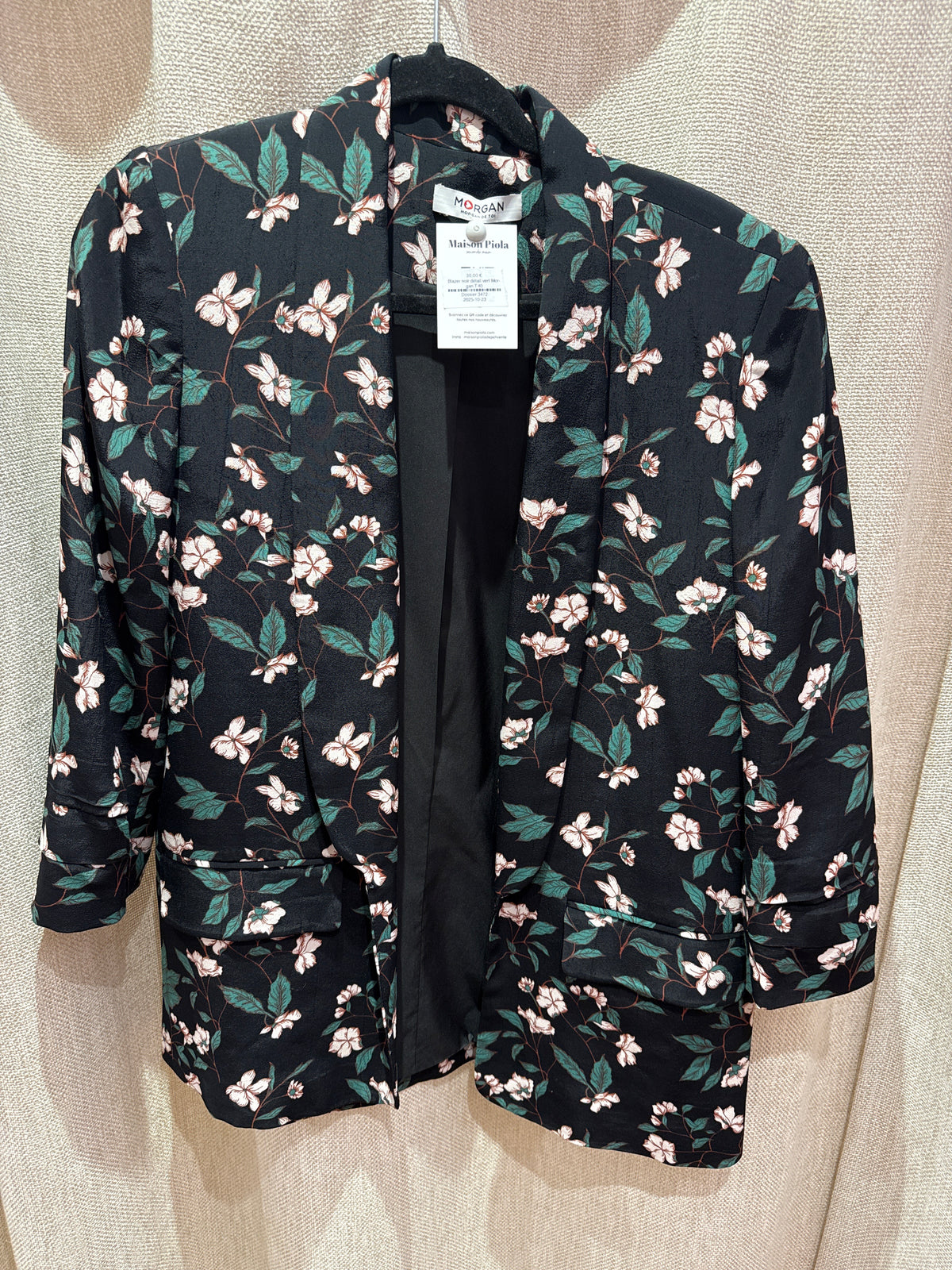 Blazer noir détail vert Morgan T.40