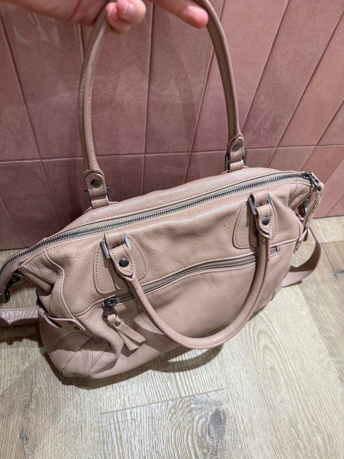 Sac en cuir Sabrina rose