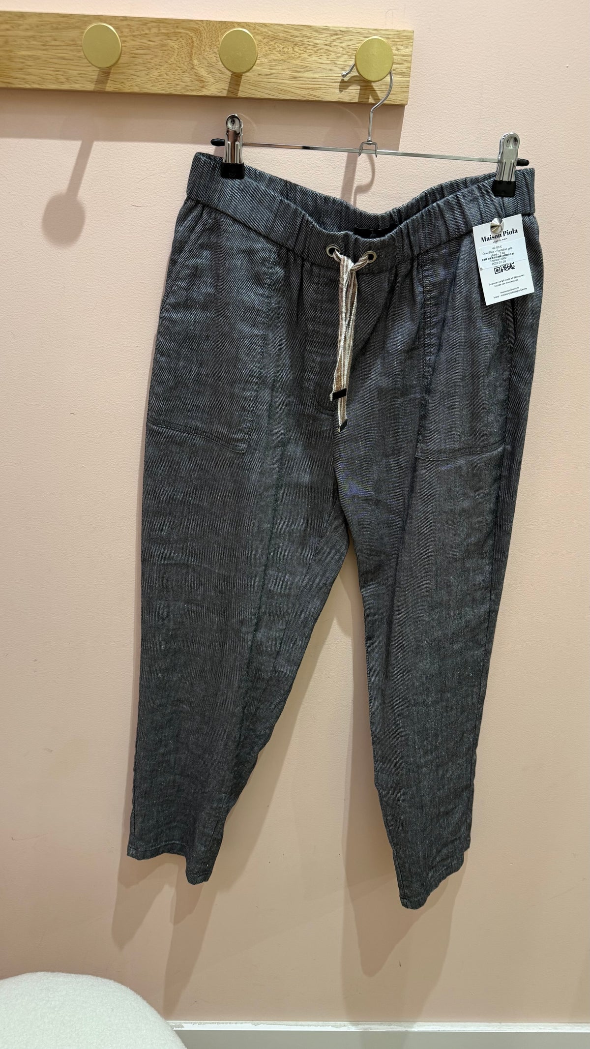 One Step - Pantalon gris chiné - T.40