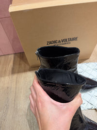 Bottines noires brillantes pointues Zadig & Voltaire - T.37 07/10