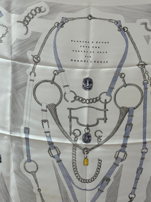 Foulard Hermès gala soie + boîte vente privée