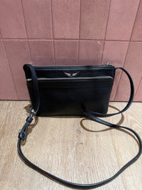 Sac noir double pochette cuir Zadig & Voltaire