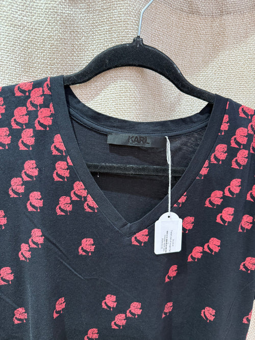 T-shirt noir et rouge Karl T.L