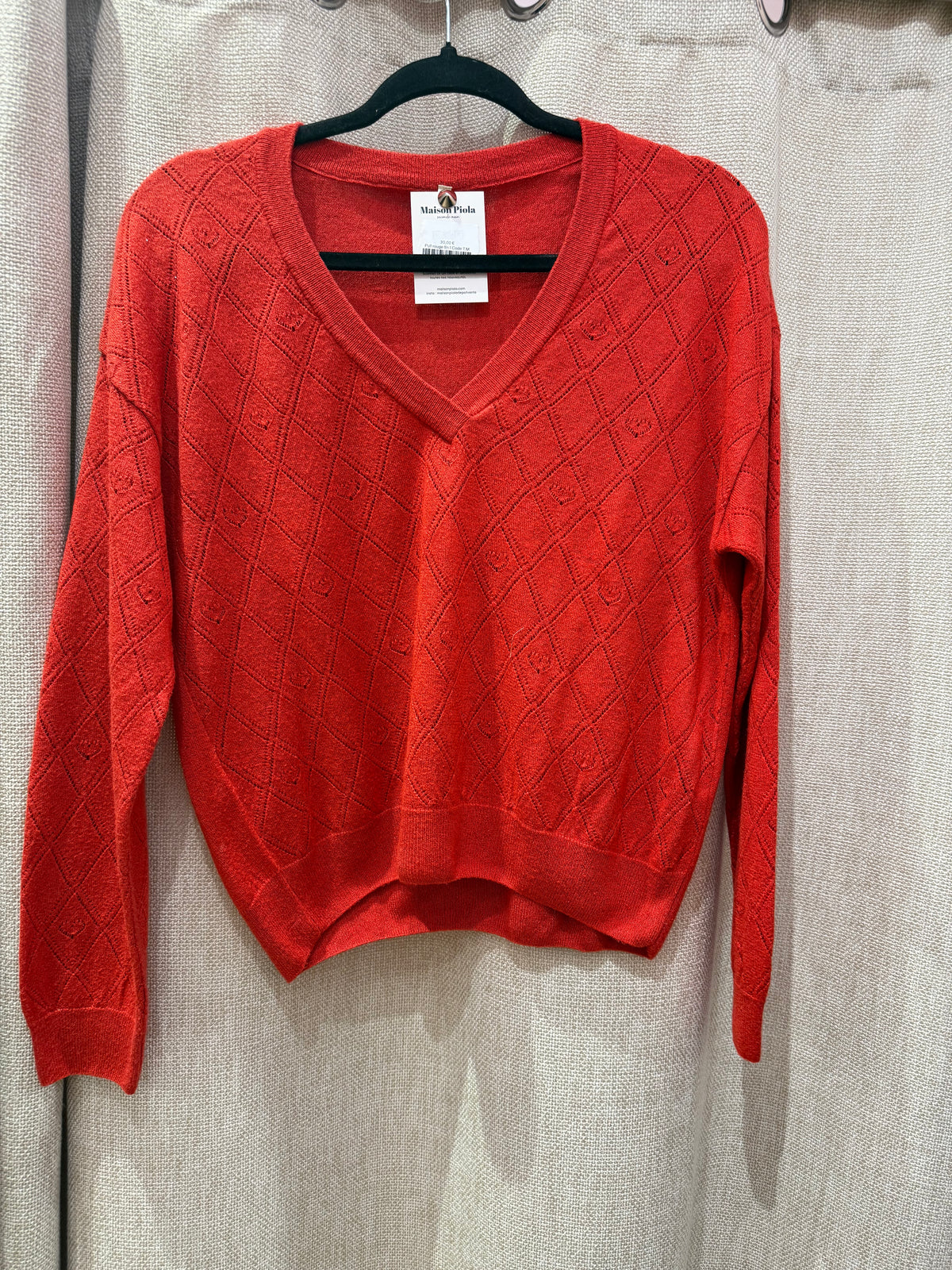 Pull rouge fin I.Code T.M