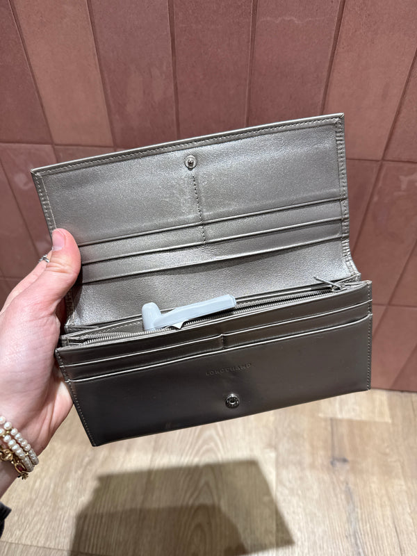 Portefeuille gris Longchamp