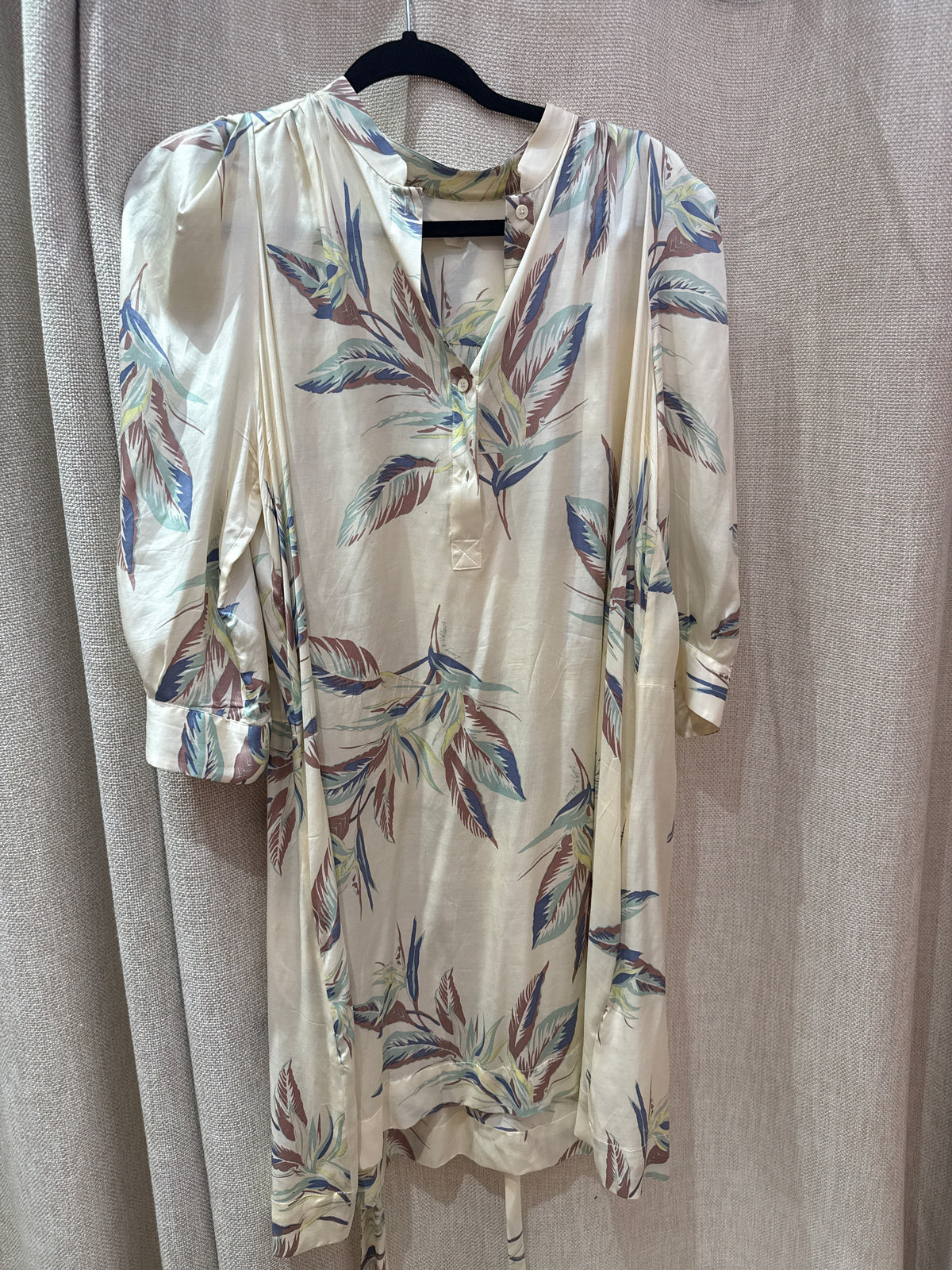 Zadig & Voltaire Robe Bleu et blanche Robe motif feuilles T.L