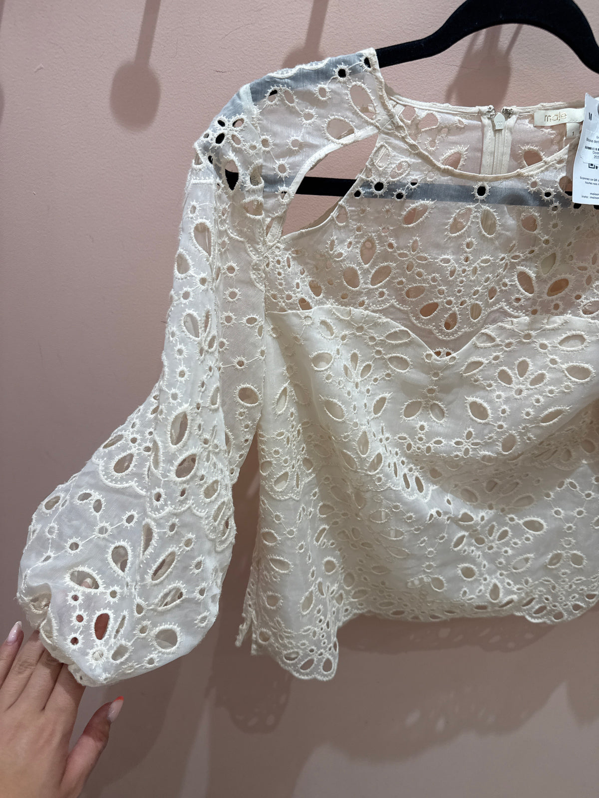 Blouse dentelle beige T.S