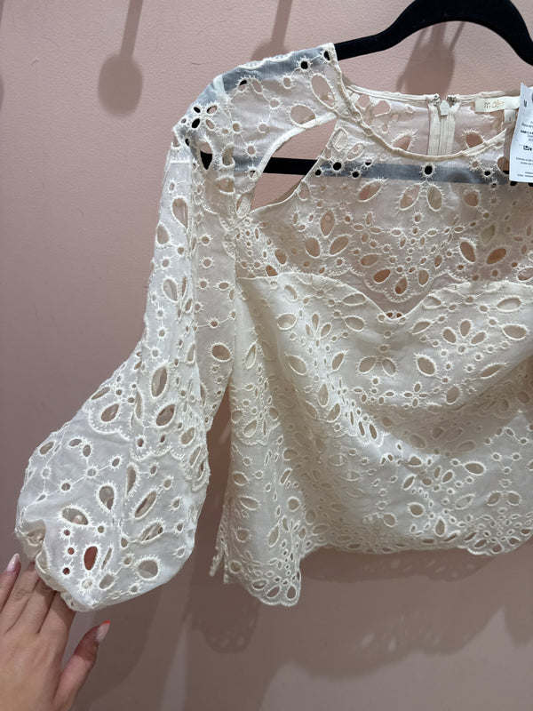Blouse dentelle beige T.S