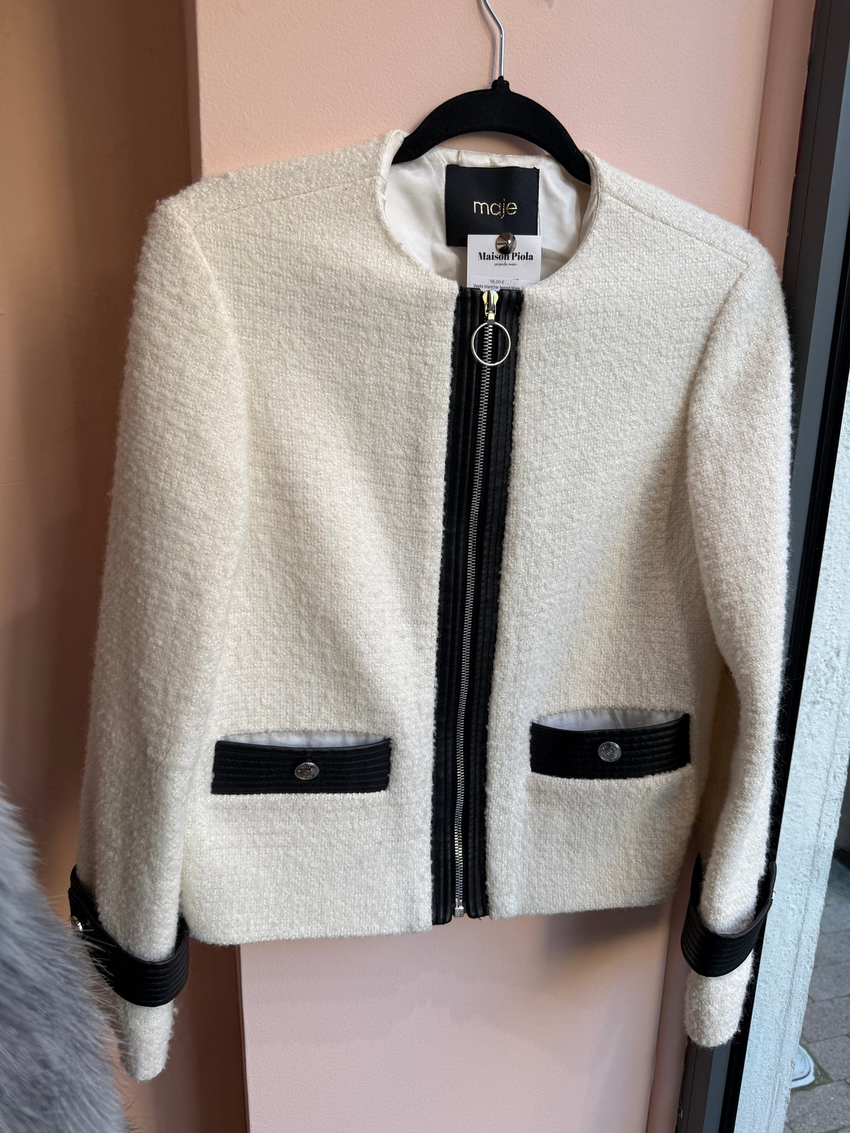 Veste blanche tweed Maje T.S