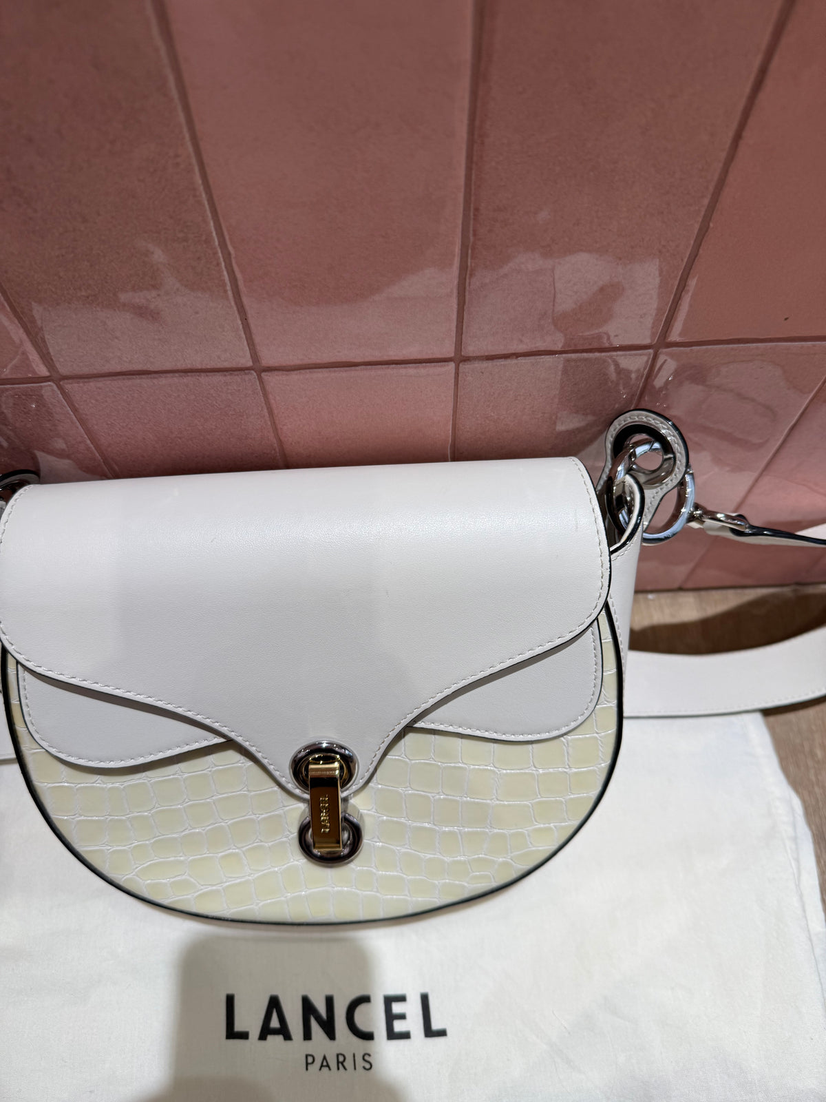 Sac blanc en cuir lancel