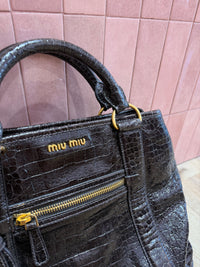 Sac miu miu marron croco