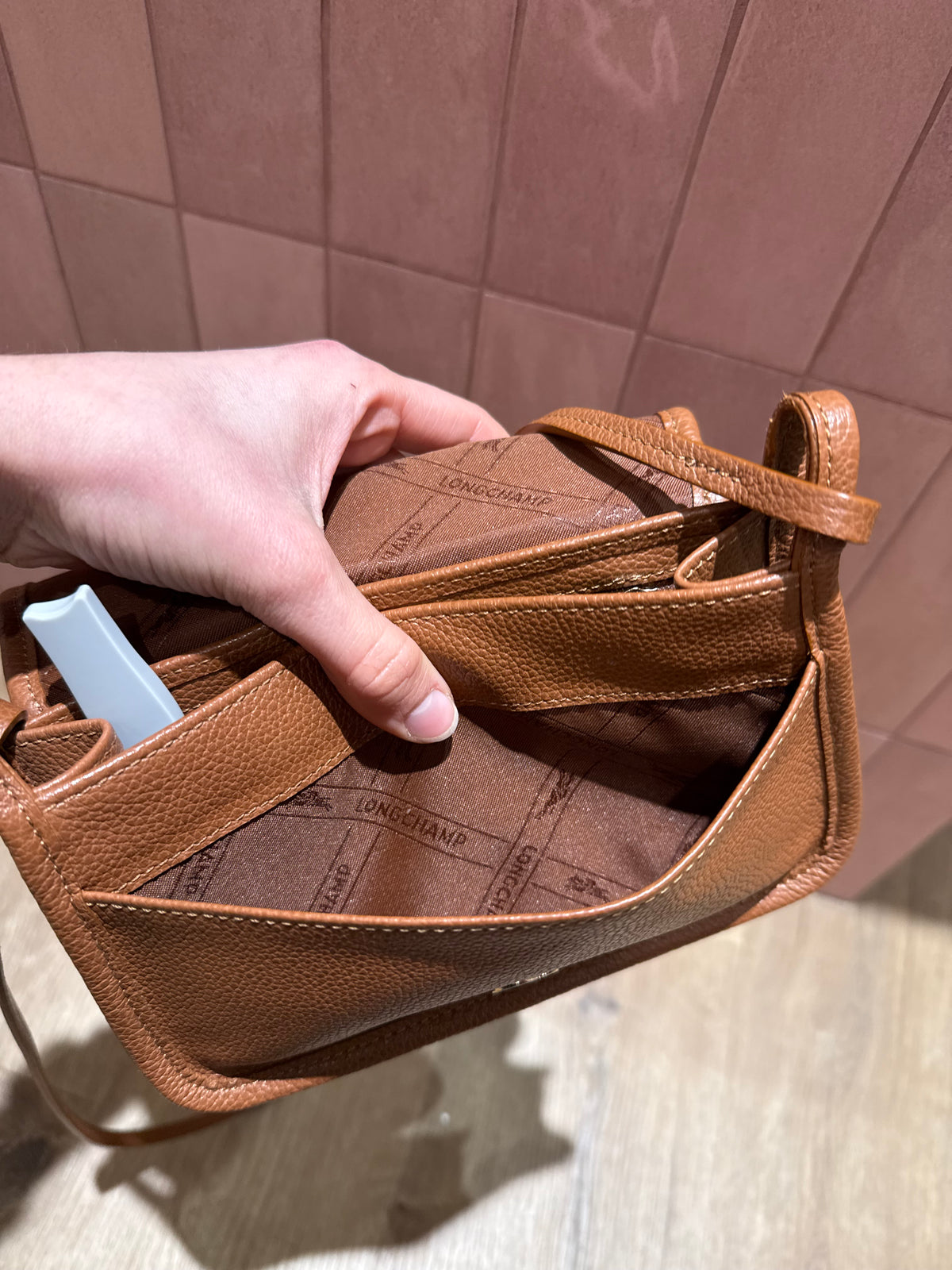 Sac marron Longchamp en bandoulière