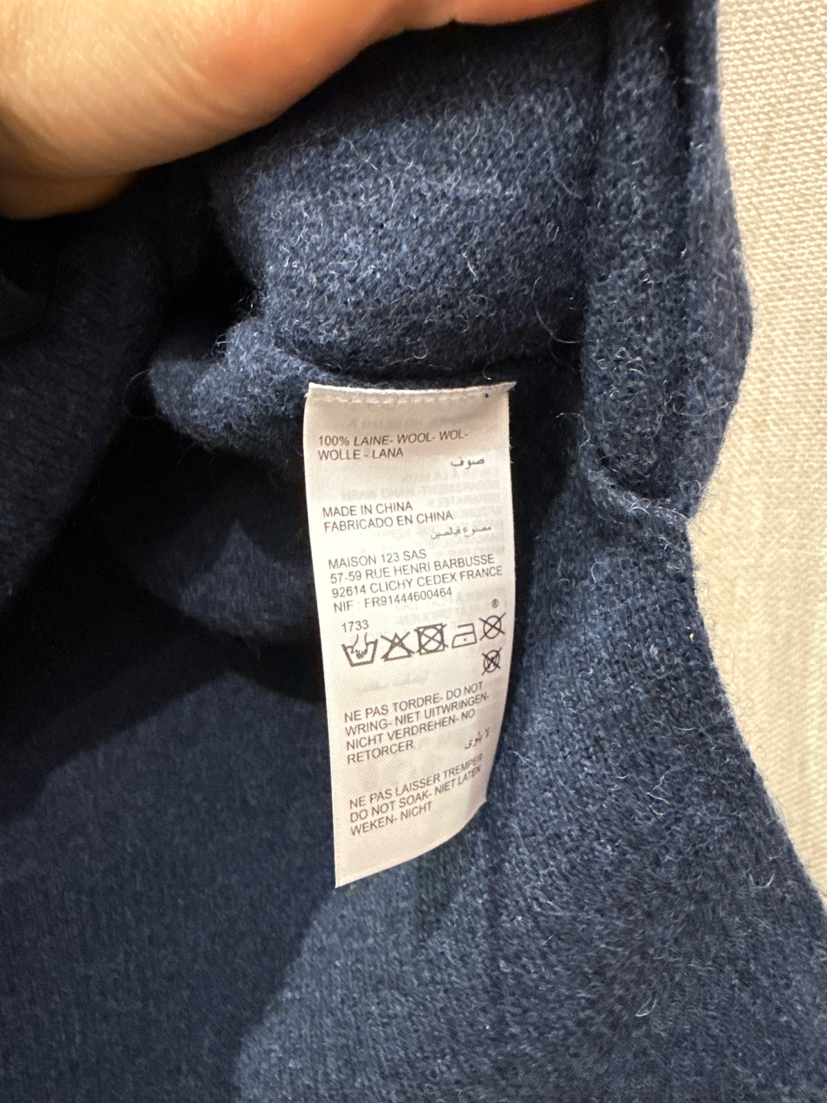 Pull sans manche maison 123 100% laine t.M