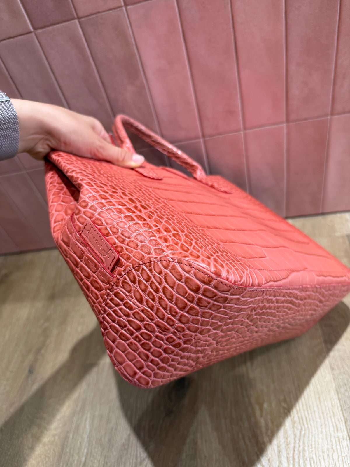Sac rose Longchamp en cuir 07/08