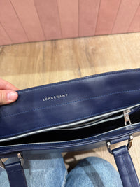Sac bleu marine en cuir Longchamp