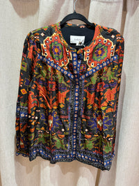 Blouse ocre et verte manches longues ba&sh 08/10