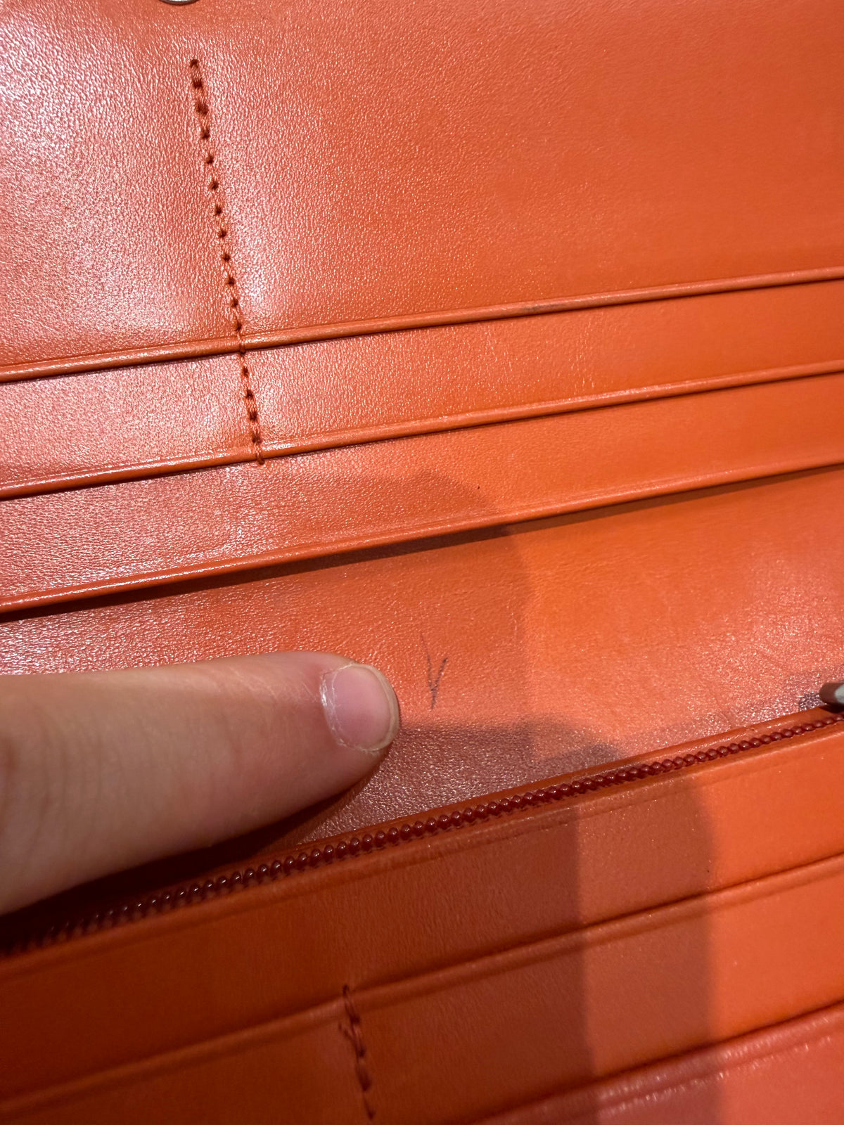 Porte-feuille Longchamp orange en cuir